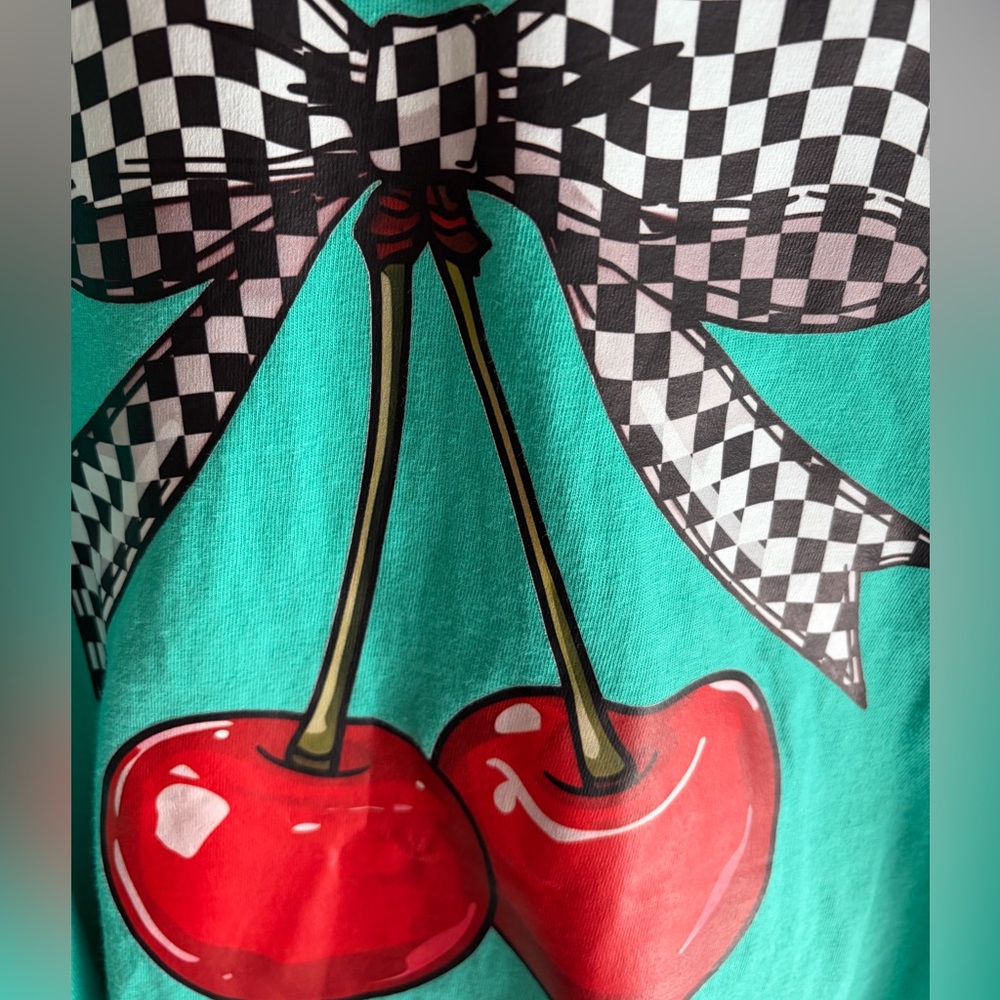 New With Tags…Boutique Cherries With Bow T-shirt…Size XL - Picture 2 of 3
